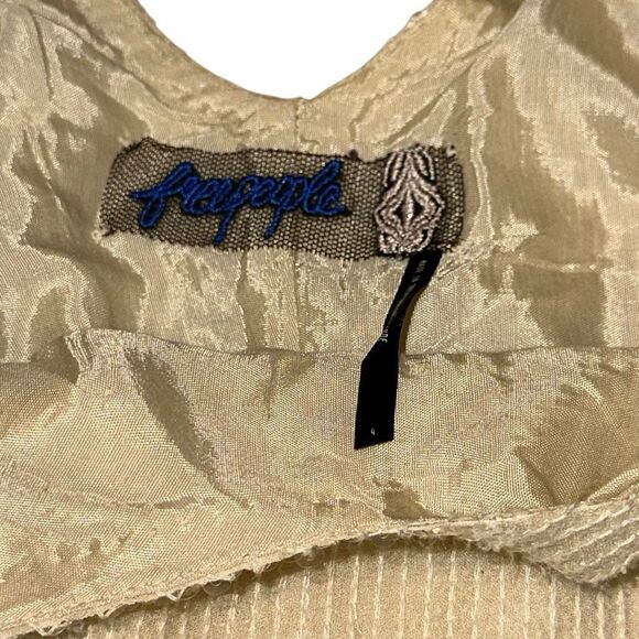 Rare Free People Icy Citrus Dress, Sz 4 ivory, yellow sequins Retail 500 mini - Picture 8 of 13